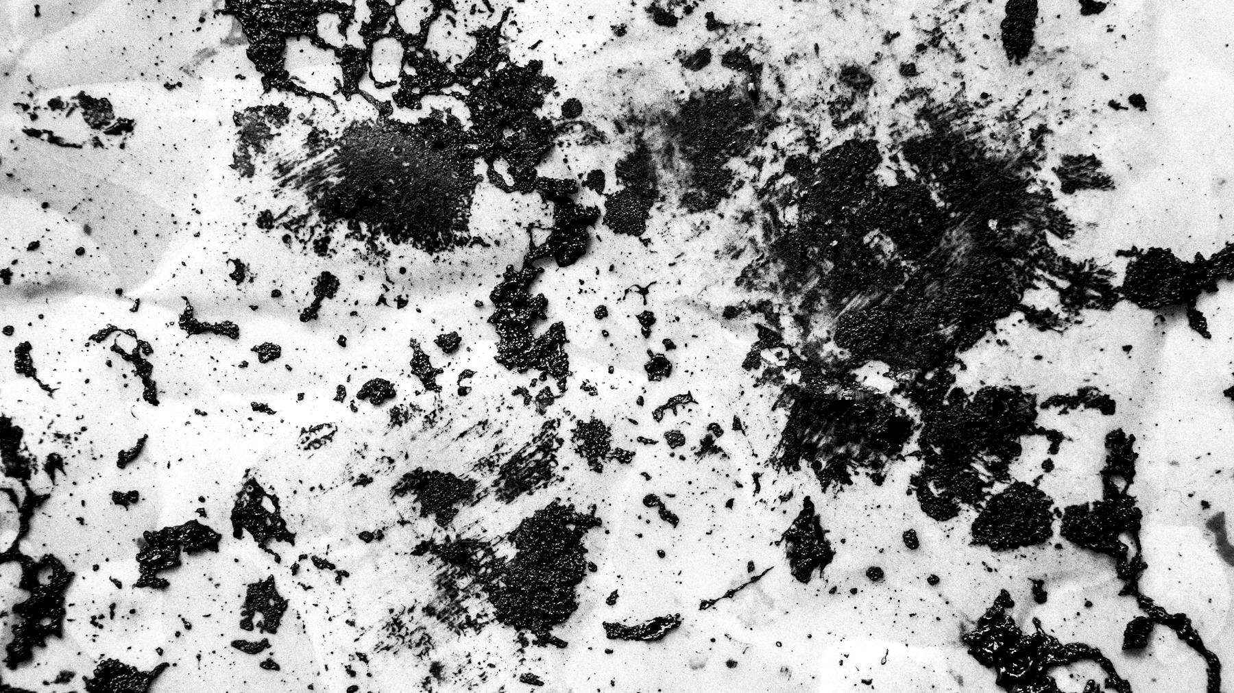 Monochrome ink splatter
